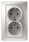 Intro Розетка Plano 1-205-03 с заземлением двойная 2X2P+E Schuko, 16А-250В, IP20, СУ, алюминий Б0053917 - фото 76344