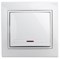 Intro Выключатель Plano 1-102-01 одноклавишный с подсветкой, 10А-250В, IP20, СУ, белый Б0053729 - фото 76367