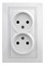 Intro Розетка Plano 1-204-01 без заземления двойная 2х2P, 16А-250В, IP20, СУ, Plano, белый Б0053904 - фото 76375