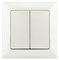 Intro Выключатель Solo 4-104-06 двухклавишный 10А-250В, IP20, СУ, перламутр Б0053590 - фото 76429