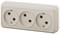 Intro Розетка Quadro 2-205-02 без заземления трехместная 3х2P, 16А-250В, IP20, ОУ, слоновая кость Б0053813 - фото 76459