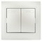 Intro Выключатель Plano 1-104-06 двухклавишный, 10А-250В, IP20, СУ, перламутр Б0053767 - фото 76511