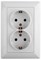 Intro Розетка Solo 4-205-01 с заземлением двойная 2X2P+E Schuko, 16А-250В, IP20, СУ, белый Б0053674 - фото 76523