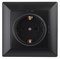 Intro Розетка Solo 4-206-05 с заземлением 2P+E Schuko со шторками, 16А-250В, IP20, СУ, антрацит Б0053685 - фото 76524