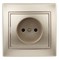 Intro Розетка Plano 1-201-04 без заземления 2P, 16А-250В, IP20, СУ, шампань Б0053865 - фото 76569