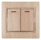 Intro 1-105-11 Выключатель двойной с подсветкой, 10А-250В, IP20, СУ, Plano, сосна (10/200/2000) Б0030049 - фото 76601