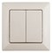 Intro Переключатель Solo 4-107-02 двухклавишный 10А-250В, IP20, СУ, слоновая кость Б0053610 - фото 76622
