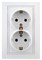 Intro 1Э-205-01 Розетка 2X2P+E Schuko, 16А-250В, СУ, б.л., Plano, белый (10/100/1400) Б0038830 - фото 76669