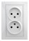 Intro 1-204-01 Розетка 2х2P, 16А-250В, IP20, СУ, Plano, Белый Б0027613 - фото 76682