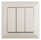 Intro 4-106-02 Выключатель тройной, 10А-250В, СУ, Solo, сл.кость (10/200/2000) Б0043299 - фото 76693