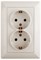 Intro Розетка Solo 4-205-02 с заземлением двойная 2X2P+E Schuko, 16А-250В, IP20, СУ, слоновая кость Б0053675 - фото 76704