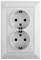 Intro 4-205-01 Розетка 2X2P+E Schuko, 16А-250В, СУ, Solo, Белый Б0043333 - фото 76705