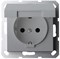 Jasmart G Алюминий Розетка с/з со шторками с крышкой 16A 250V~ G5505S - фото 76993