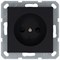 Jasmart Розетка без заземления с защитными шторками 16A 250V~ 2P, цвет Антрацит G5503B - фото 77011